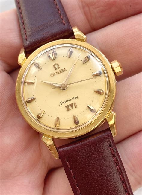 18kt Rose Vintage OMEGA Seamaster Watch 1956 Olympic XVI 